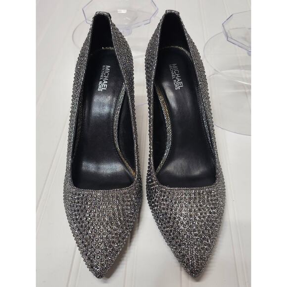 MIchael Kors Womens Silver Rhinestone 3" heels size 8.5. - Picture 3 of 8